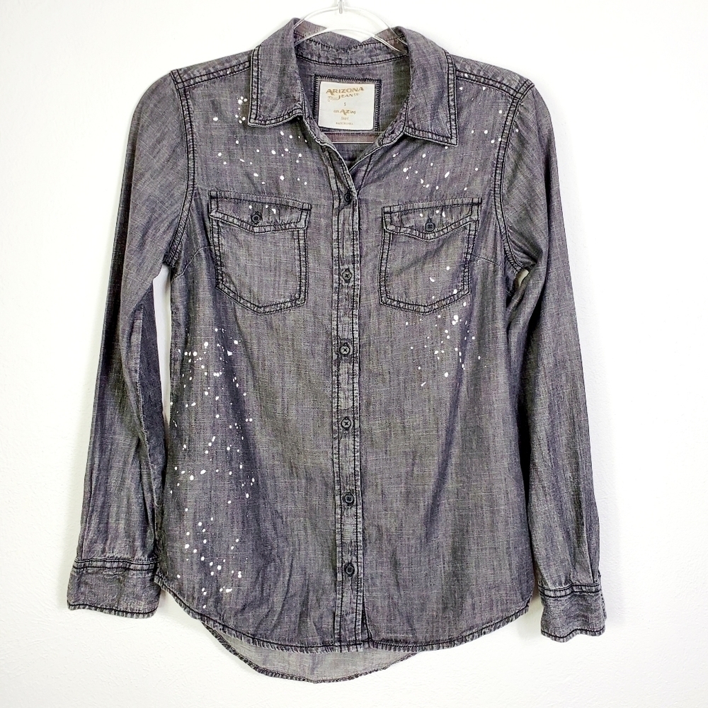 ARIZONIA LONG SLEEVE BUTTON FRONT TOP